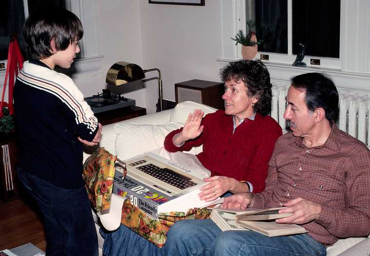 Dec. 24, 1982 - At Baiba and Ronnie's in Baltimore, Maryland.<br />Julian, Baiba, and Ronnie.