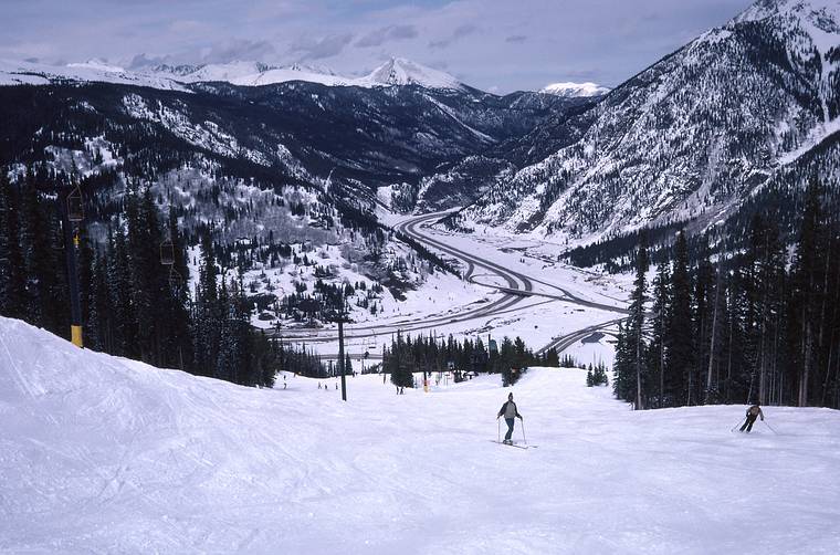 Feb. 27, 1983 - Copper Mountain, Colorado.<br />Is that Dave in the middle of the trail?