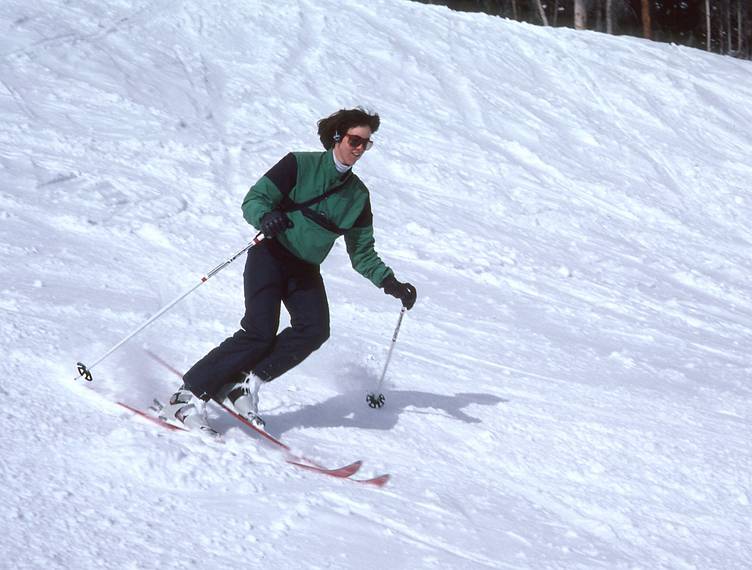 March 2, 1983 - Aspen Highlands, Colorado.<br />Leslie.