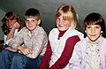 April 23, 1983 - Manchester by the Sea, Massachusetts.<br />Alberts', Arnolds', Juris' and Laila's birthday party.<br />Krista, Keith (John and Diane's son), Laila, and Katrina (John and Diane's daughter).