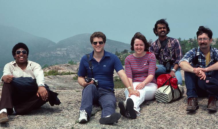 June 18, 1983 - Acadia National Park, Mount Desert Island, Maine.<br />Robert, Paul, Elaine, Vijay, and Jim.
