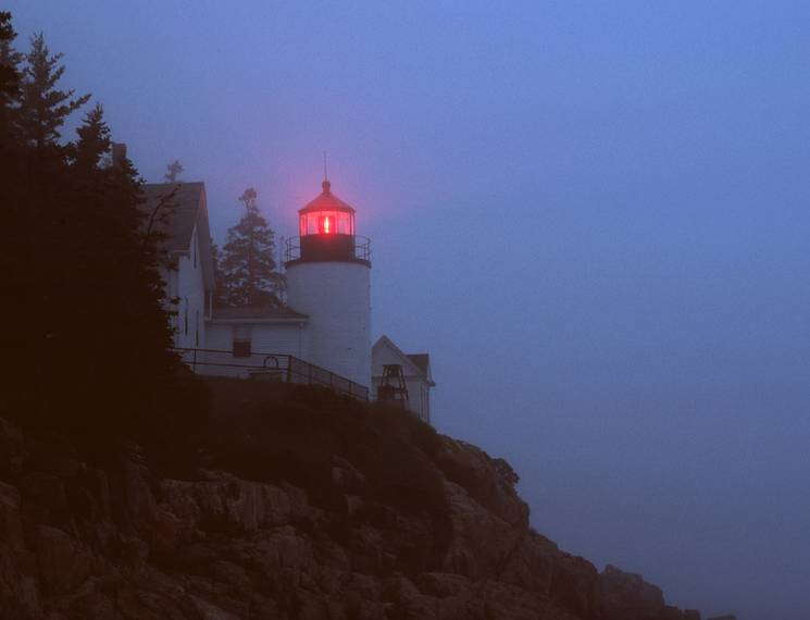 June 18, 1983 - Acadia National Park, Mount Desert Island, Maine.<br />Bass Harbor lighthouse.