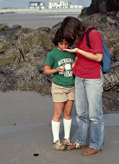 July 2, 1983 - Kennebunk Beach, Maine.<br />Melody and Joyce.