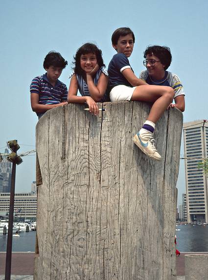 August 28, 1983 - Baltimore, Maryland.<br />Eric, Melody, Julian, and Carl at Harborside.
