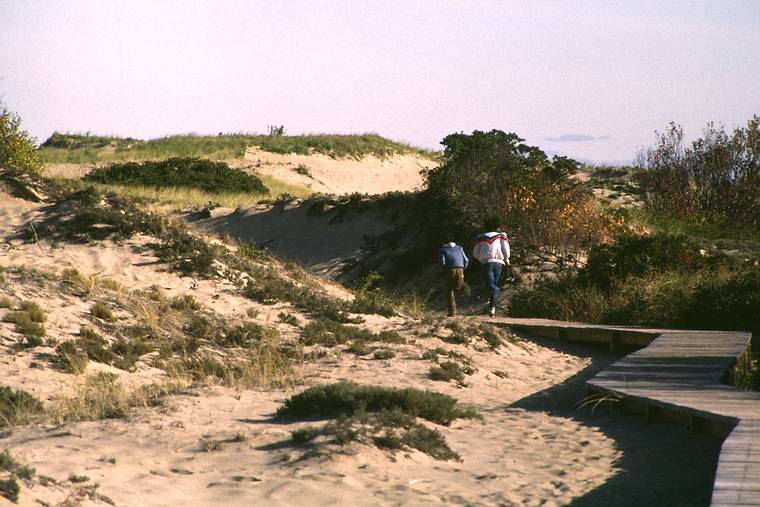 Oct. 22, 1983 - Parker River National Wildlife Refuge, Plum Island, Massachusetts.<br />Eric and Carl.