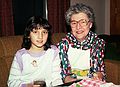 Dec. 25, 1983 - Christmas at Memere Marie's in Lawrence, Massachusetts.<br />Melody and her grandmother Memere Marie.