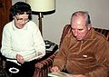 Dec. 25, 1983 - Christmas at Memere Marie's in Lawrence, Massachusetts.<br />Aunt Retta and Uncle Ernie.