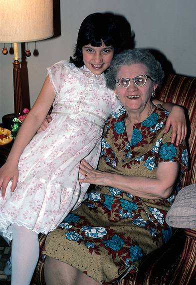 April 22, 1984 - Lawrence, Massachusetts.<br />Melody and her great grandmogher Memere Rose.