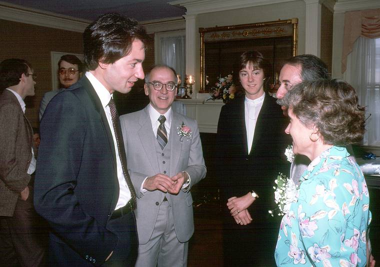 May 5, 1984 - Newburyport, Massachusetts.<br />Joyce's and Egils' wedding.<br />Oscar, Egils, Leslie, Ronnie and Baiba.
