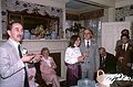 May 5, 1984 - Newburyport, Massachusetts.<br />Joyce's and Egils' wedding.<br />Ronnie giving a toast while Joyce and Egils (and others) listen.