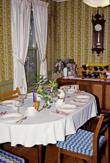 June 10, 1984 - Merrimac, Massachusetts.<br />Birthday party for Carl and Egils.<br />Dining room.