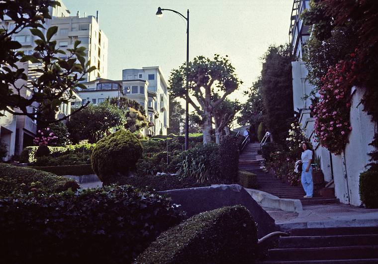 May 8, 1984 - San Francisco, California.<br />Joyce on Lombard Street.