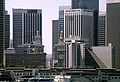 May 9, 1984 - San Francisco, California.<br />Sightseeing boat ride from Pier 39 to Golden Gate Bridge and back.<br />Telephoto shot of downtown buildings.