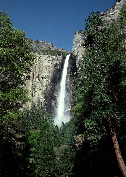 May 10, 1984 - Yosemite Valley in Yosemite National Park. California.<br />Bridal Vail Falls.