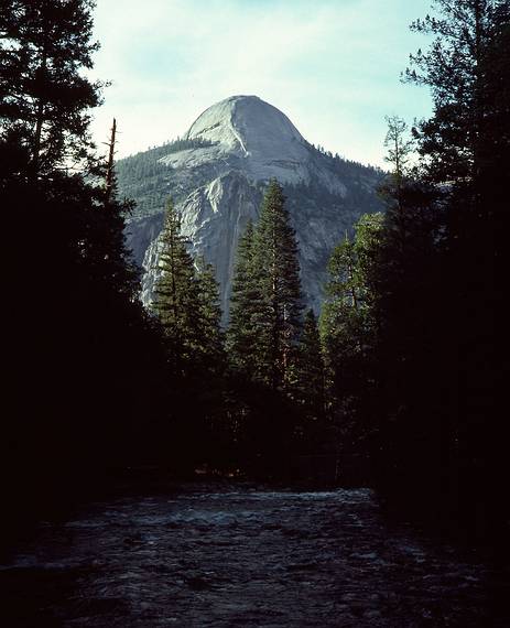 May 10, 1984 - Yosemite Valley in Yosemite National Park. California.<br />North Dome and the Merced River