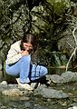 August 21, 1984 - Fundy National Park, New Brunswick, Canada.<br />Joyce looking for signs of life in the stream.