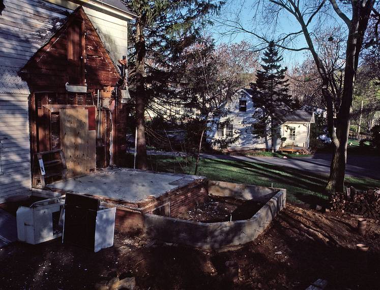 May 1, 1985 - Merrimac, Massachusetts.<br />The old addition is no more and the new foundation has been poured.