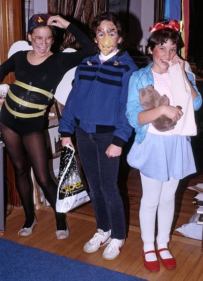 October 31, 1985 - Merrimac, Massachusetts.<br />Becky, Genie, and Melody.