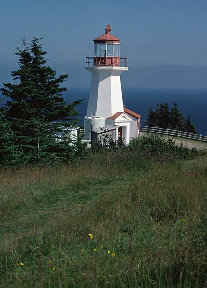 August 4-18, 1985 - , Gasp Peninsula, Quebec, Canada.<br />Forillon National Park.<br />Lighthouse on Cap Gasp.