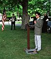 Carl giving a talk at the ceremonies.<br />Memorial Day Celebration.<br />May 31, 1986 - Locust Street Cemetery, Merrimac, Massachusetts.