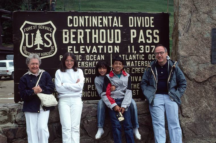 Marie, Joyce, Melody, Eric, and Egils.<br />July 23, 1986 - Berthoud Pass, Colorado.