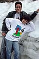 Carl and Melody posing with snow in July.<br />July 23, 1986 - Rocky Mountain National Park, Colorado.