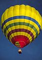July 25, 1986 - Gunnison, Colorado.<br />Hot air baloon over motel parking lot as we were packing our car.