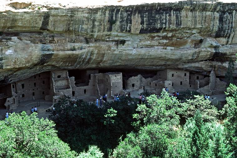 July 26, 1986 - Mesa Verde National Park, Colorado.<br />Spruce Tree House Anasazi village.