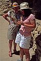 July 26, 1986 - Mesa Verde National Park, Colorado.<br />Marie and Joyce consulting a guide at Cliff Palace.