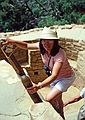 July 26, 1986 - Mesa Verde National Park, Colorado.<br />Joyce at Cliff Palace.