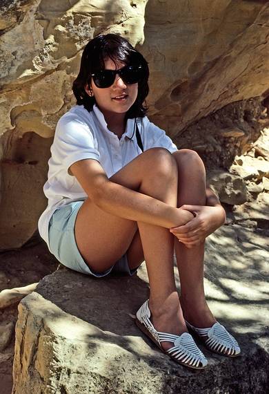 July 26, 1986 - Mesa Verde National Park, Colorado.<br />Melody at Cliff Palace.