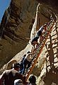 July 27, 1986 - Mesa Verde National Park, Colorado.<br />Going up to Balcony House.