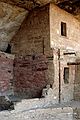 July 27, 1986 - Mesa Verde National Park, Colorado.<br />Some of the balcony timbers still exist at Balcony House.