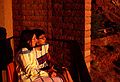July 28, 1986 - Monument Valley, Arizona/Utah.<br />Joyce and Eric  watching the sunrise from our room at Goulding's Lodge.