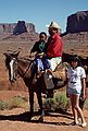 July 28, 1986 - Monument Valley, Arizona/Utah.<br />Melody with native Navajos on whose land we are on a guided tour.