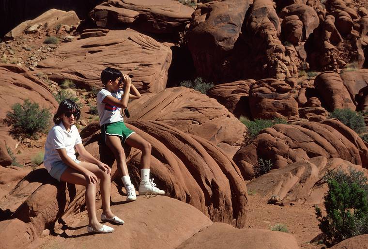 July 28, 1986 - Monument Valley, Arizona/Utah.<br />Melody and Eric.