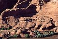 July 30, 1986 - Canyon the Chelly National Monument, Arizona.<br />Footpaths in the face of the rock.