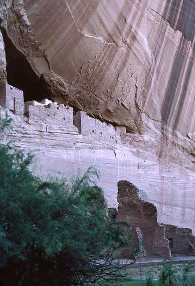 July 31, 1986 - Canyon de Chelly National Monument, Arizona.<br />White House Ruins and the ruins below it on the canyon floor.