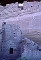July 31, 1986 - Canyon de Chelly National Monument, Arizona.<br />White House Ruins and petroglyphs with bullet holes.