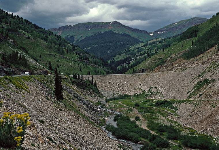 August 1, 1986 - Between Durango and Ouray, Colorado.<br />Near Molas Pass.