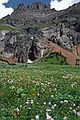 August 3, 1986 - Jeep ride in the mountains around Ouray, Colorado.<br />Cirque Mountain or Teakettle Peak?