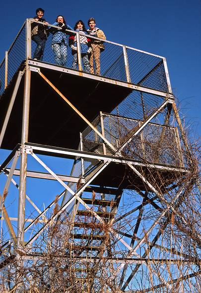 Feb. 7, 1987 - Parker River National Wildlife Refuge, Plum Island, Massachusetts.<br />Eric, Joyce, Melody, and Nathan on tower at parking lot #7.