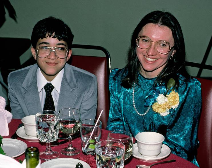 Feb. 14, 1987 - Andover, Massachusetts.<br />Tom and Kim's reception at the Rolling Green Inn.<br />Eric and Joyce.