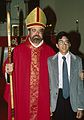 May 7, 1987 - Merrimac, Massachusetts.<br />Eric's confirmation.<br />Roman catholic bishop and Eric at the local catholic church