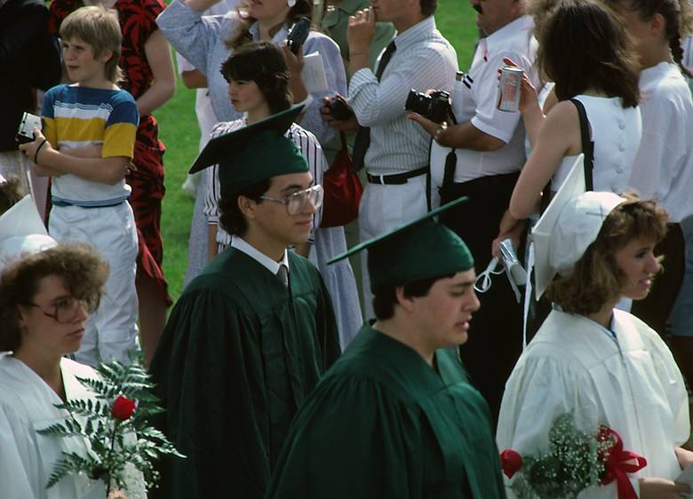 June 6, 1987 - West Newbury/Groveland, Massachusetts.<br />Carl's graduation from Pentucket Regional High School.<br />Carl in the entering pricession.