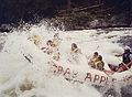 July 13, 1987 - The Forks, Maine.<br />White water rafting on the Kennebeck River with Crab Apple.<br />Egils, Paul, Norma, and Tom barely visible with Carl somewhere in the spray.