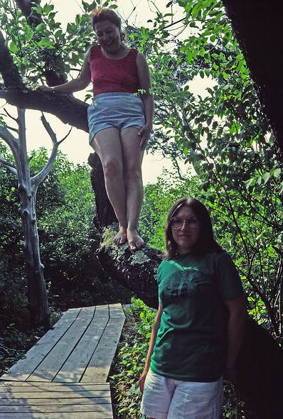 August, 1987. - Parker River National Wildlife Refuge, Plum Island, Massachusetts.<br />Ana and Joyce on seaside loop from Hellcat parking lot.