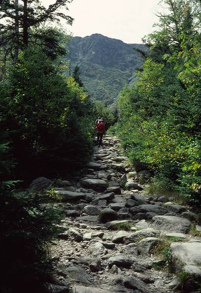 Sept. 6, 1987 - Mt. Washington area, New Hampshire.<br />Hike from Pinkham Notch to Lakes of the Clouds AMC hut.<br />Tuckerman Ravine Trail on way to Hermit Lake.