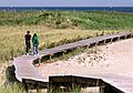 Sept. 19, 1987 - Parker River National Wildlife Refuge, Plum Island, Massachusetts.<br />Eric and Joyce heading for the beach.
