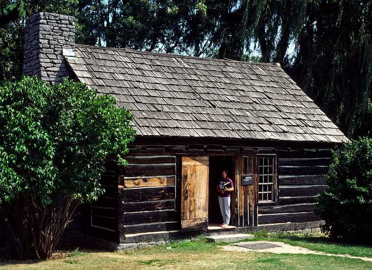 August 16-30, 1987 - Camping on Burton Island on Lake Champlain, Vermont.<br />Daytrip to the Shelburne Museum in Shelburne, Vermont.<br />Joyce at 1790s settlers' house.